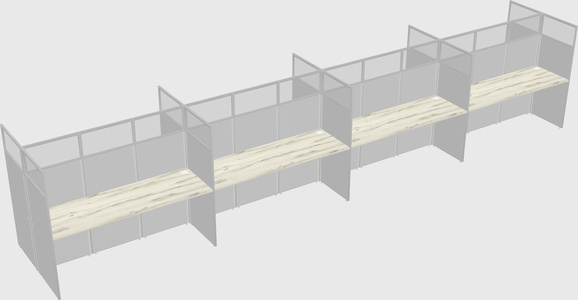 Shared rectangular cubicle