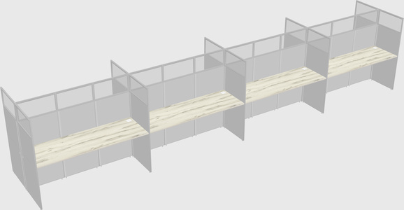 Shared rectangular cubicle