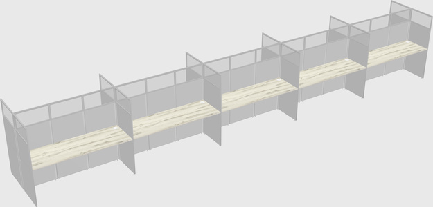 Shared rectangular cubicle