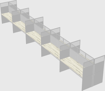 Shared rectangular cubicle