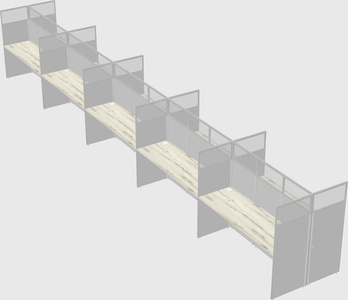 Shared rectangular cubicle