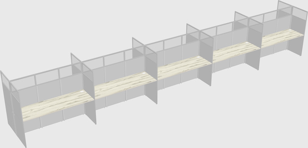 Shared rectangular cubicle