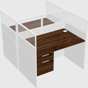 Shared rectangular cubicle