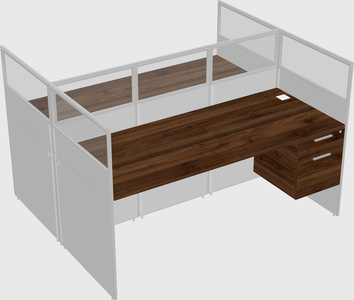 Shared rectangular cubicle