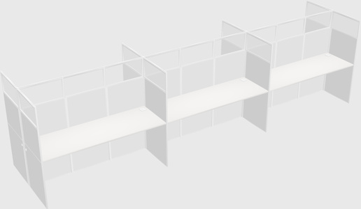 Shared rectangular cubicle