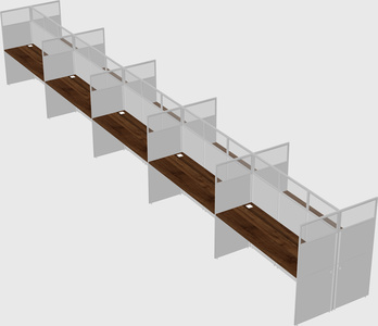 Shared rectangular cubicle