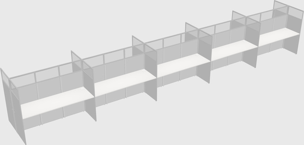 Shared rectangular cubicle