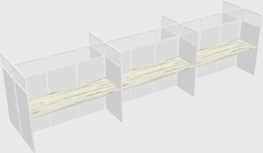 Shared rectangular cubicle