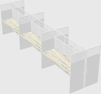 Shared rectangular cubicle