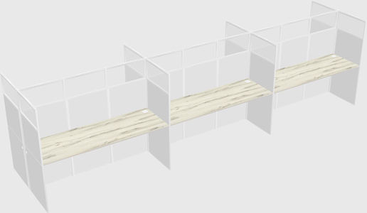 Shared rectangular cubicle