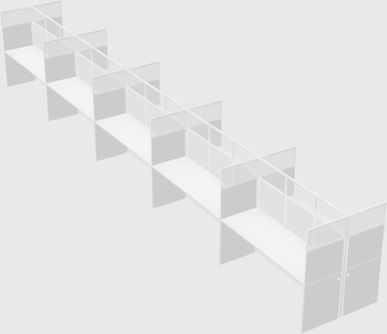 Shared rectangular cubicle