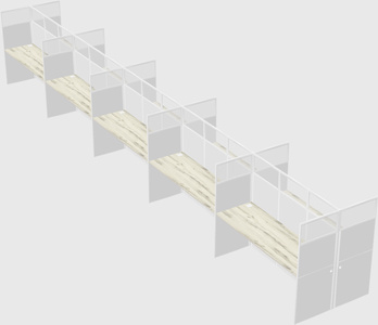Shared rectangular cubicle