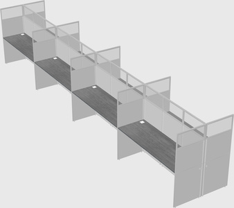 Shared rectangular cubicle