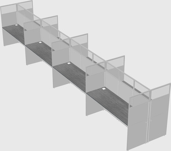 Shared rectangular cubicle