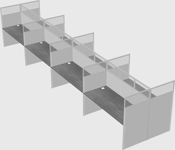 Shared rectangular cubicle