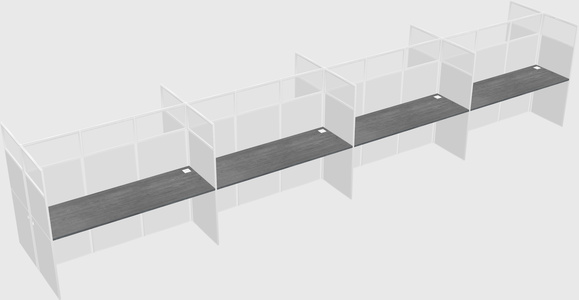Shared rectangular cubicle