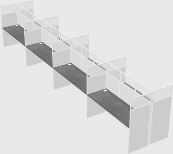 Shared rectangular cubicle