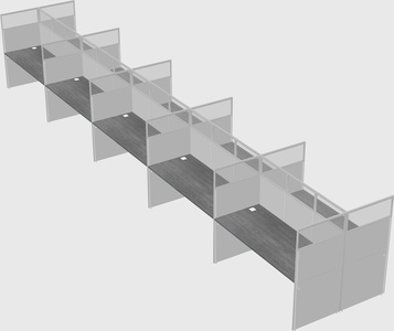 Shared rectangular cubicle