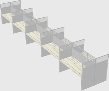 Shared rectangular cubicle