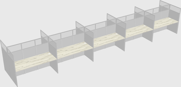 Shared rectangular cubicle