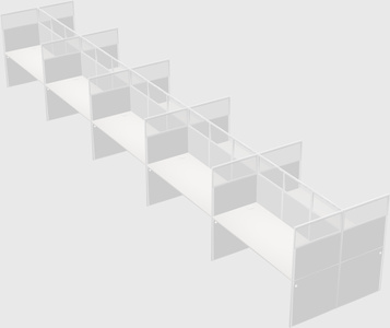 Shared rectangular cubicle