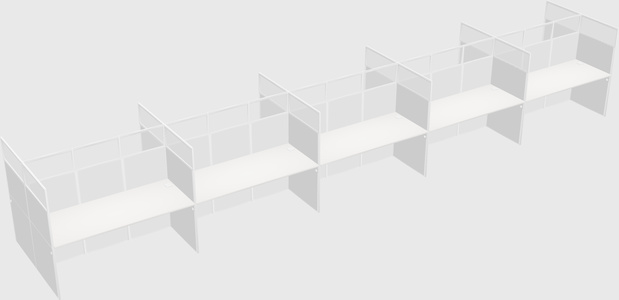 Shared rectangular cubicle
