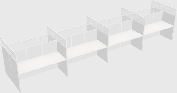 Shared rectangular cubicle