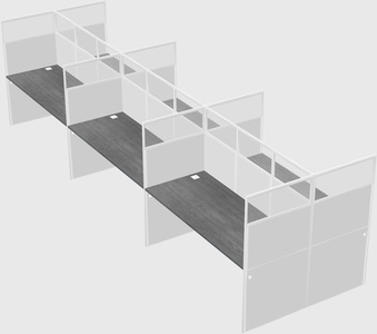 Shared rectangular cubicle