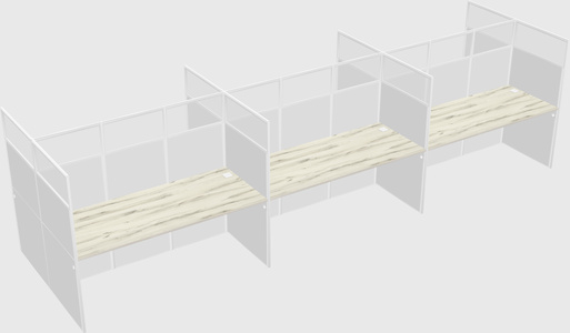 Shared rectangular cubicle