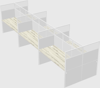 Shared rectangular cubicle