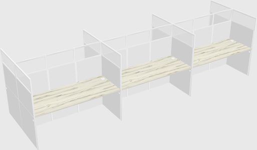 Shared rectangular cubicle