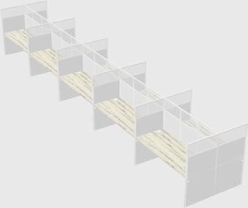 Shared rectangular cubicle