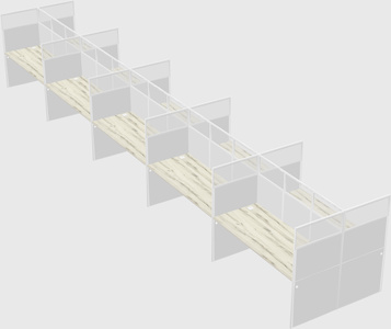 Shared rectangular cubicle