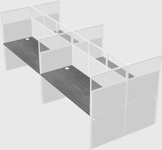 Shared rectangular cubicle