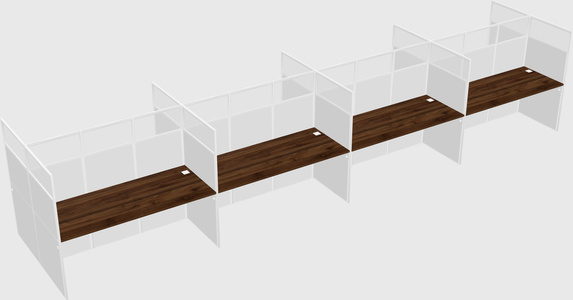 Shared rectangular cubicle