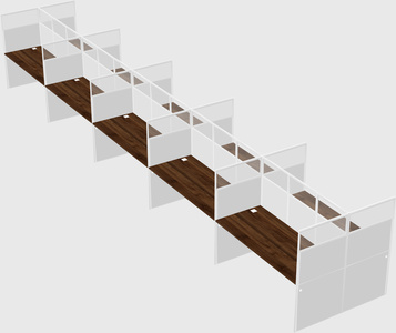 Shared rectangular cubicle