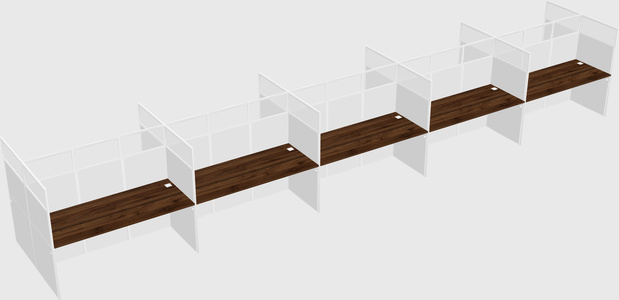 Shared rectangular cubicle