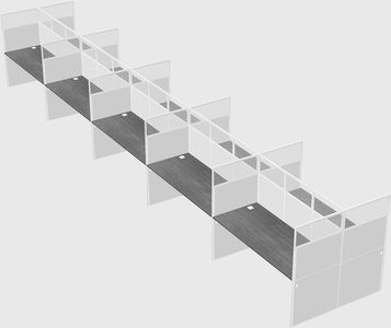 Shared rectangular cubicle