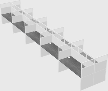 Shared rectangular cubicle