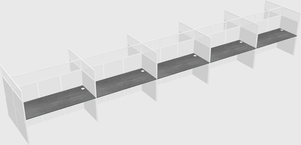 Shared rectangular cubicle