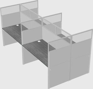 Shared rectangular cubicle