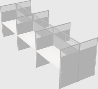 Shared rectangular cubicle