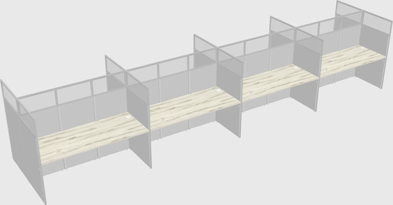 Shared rectangular cubicle