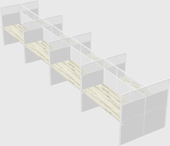Shared rectangular cubicle