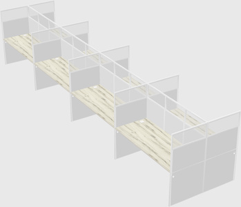 Shared rectangular cubicle