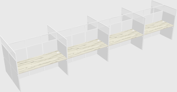 Shared rectangular cubicle