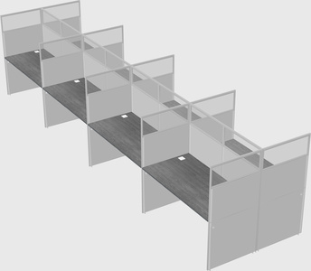 Shared rectangular cubicle