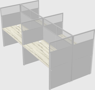 Shared rectangular cubicle