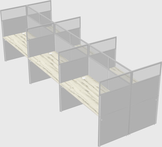 Shared rectangular cubicle