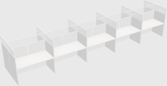 Shared rectangular cubicle